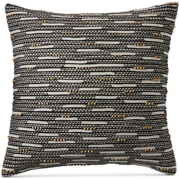 Hotel Collection Global Stripe Linen 22” Square Decorative Pillow - Picture 2 of 7